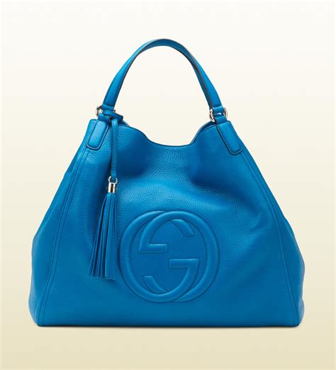 Gucci Soho Tote Leather Bag 3572C 6969 Blue 